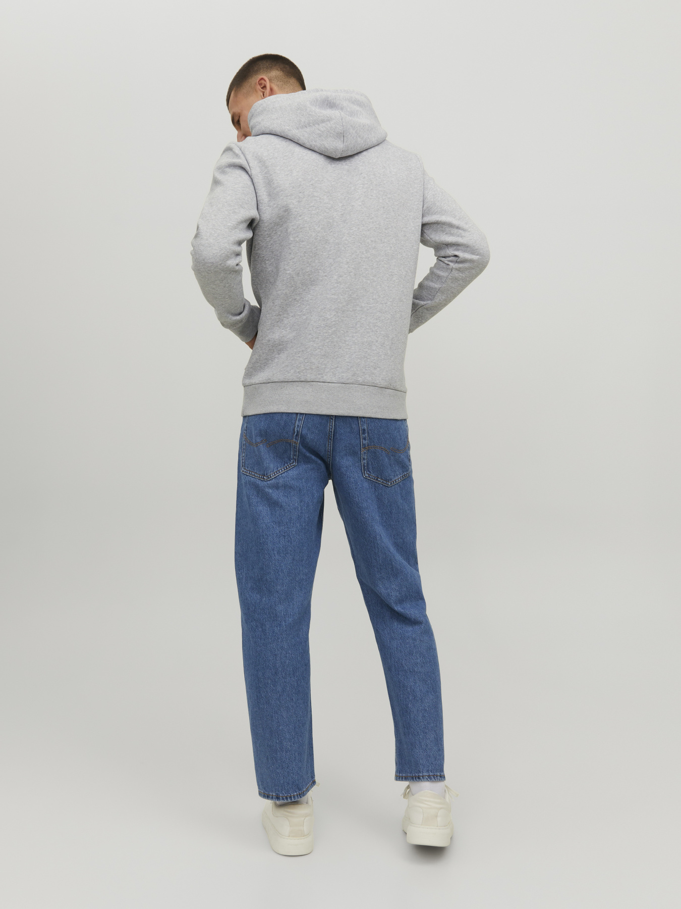 Худі та світшоти JACK & JONES CORP LOGO SWEAT HOOD модель 12152840_Light Grey Melange Reg /La Фото