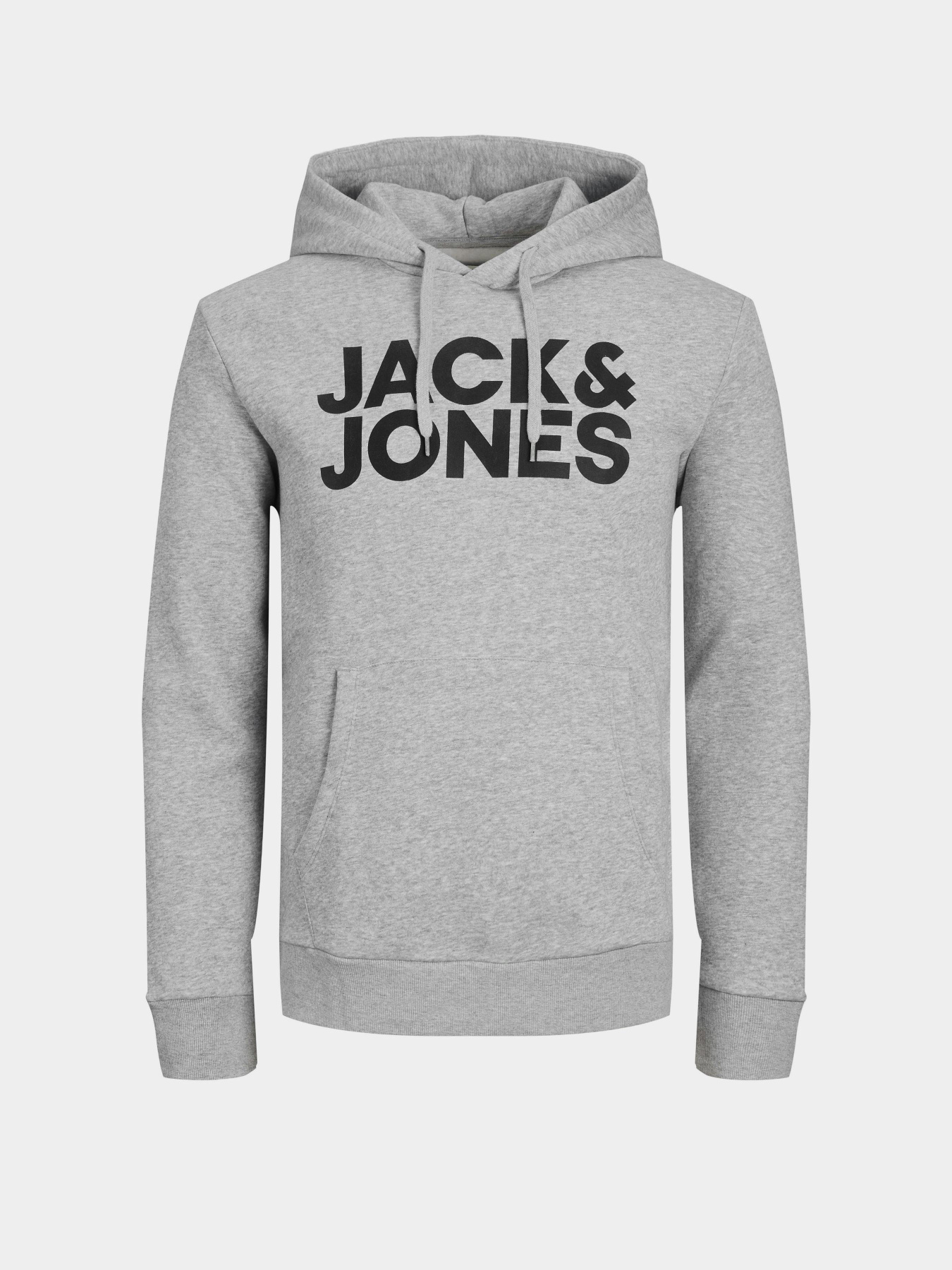 Худі та світшоти JACK & JONES CORP LOGO SWEAT HOOD модель 12152840_Light Grey Melange Reg /La Фото
