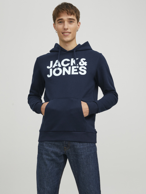 Худи и свитшоты JACK & JONES CORP LOGO SWEAT HOOD модель 12152840_Navy Blazer Reg /Large Pri Фото