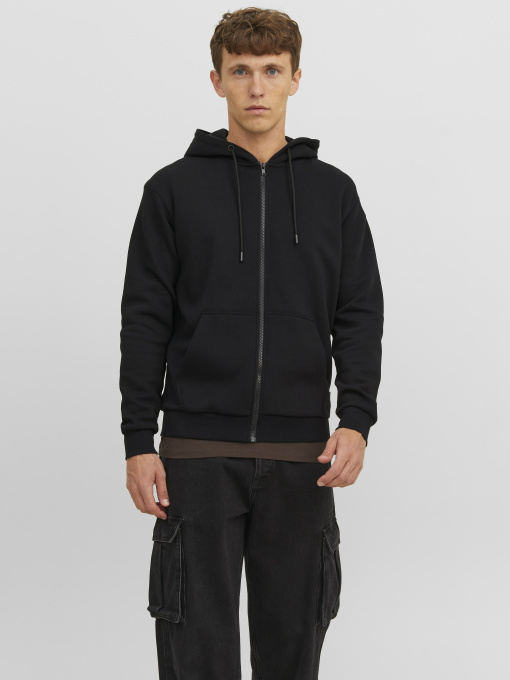 Худі та світшоти JACK & JONES BRADLEY SWEAT ZIP HOOD модель 12249342_Black Фото