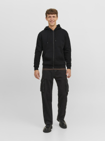 Худі та світшоти JACK & JONES BRADLEY SWEAT ZIP HOOD модель 12249342_Black Фото