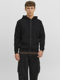 Худі та світшоти JACK & JONES BRADLEY SWEAT ZIP HOOD модель 12249342_Black Фото