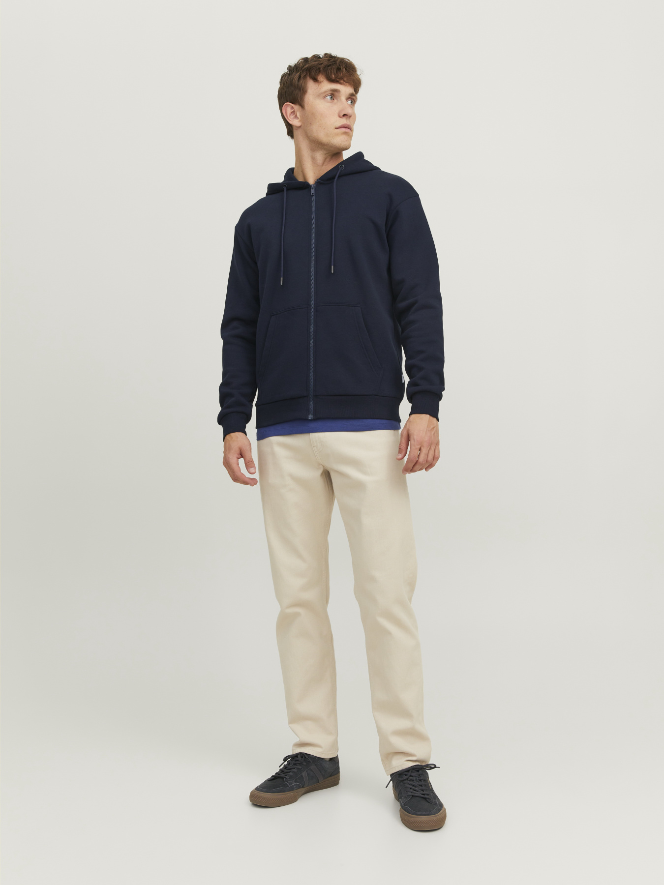 Худі та світшоти JACK & JONES BRADLEY SWEAT ZIP HOOD модель 12249342_Navy Blazer Фото