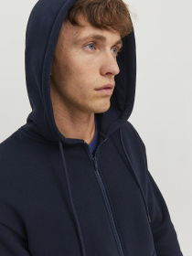 Худі та світшоти JACK & JONES BRADLEY SWEAT ZIP HOOD модель 12249342_Navy Blazer Фото