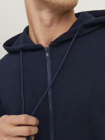 Худі та світшоти JACK & JONES BRADLEY SWEAT ZIP HOOD модель 12249342_Navy Blazer Фото