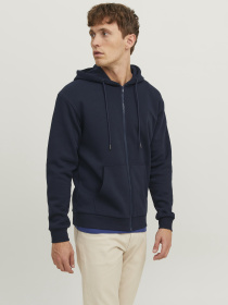 Худі та світшоти JACK & JONES BRADLEY SWEAT ZIP HOOD модель 12249342_Navy Blazer Фото