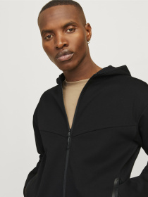 Худі та світшоти JACK & JONES FUSION SWEAT ZIP HOOD модель 12260150_Black Фото
