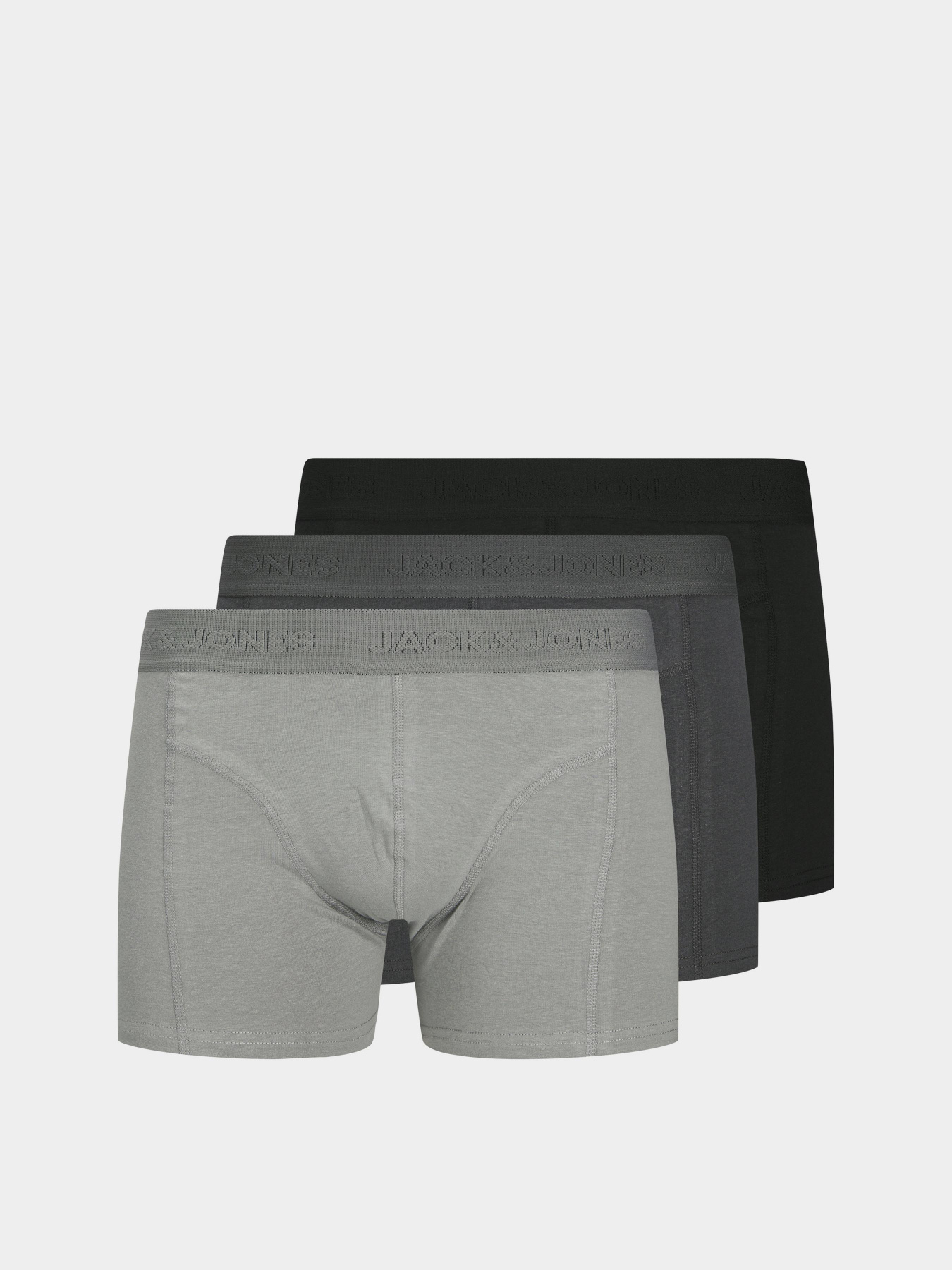Нижня білизна JACK & JONES ORDINARY TRUNKS модель 12275575_Black Dark grey - Light gr Нижня білизна JACK & JONES ORDINARY TRUNKS модель 12275575_Black Dark grey - Light gr Фото