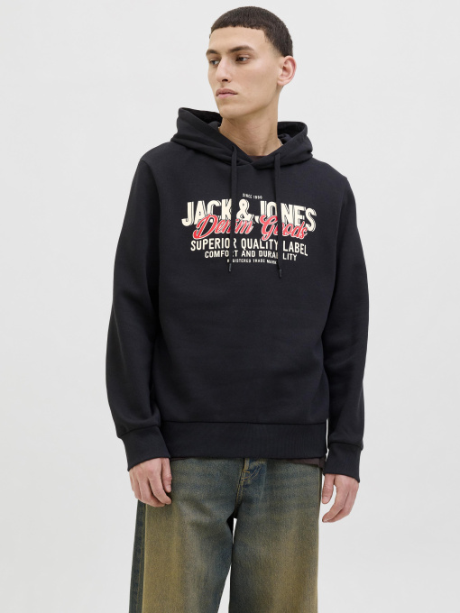 Худи и свитшоты JACK & JONES LOGO SWEAT HOOD модель 12279649_Black Фото
