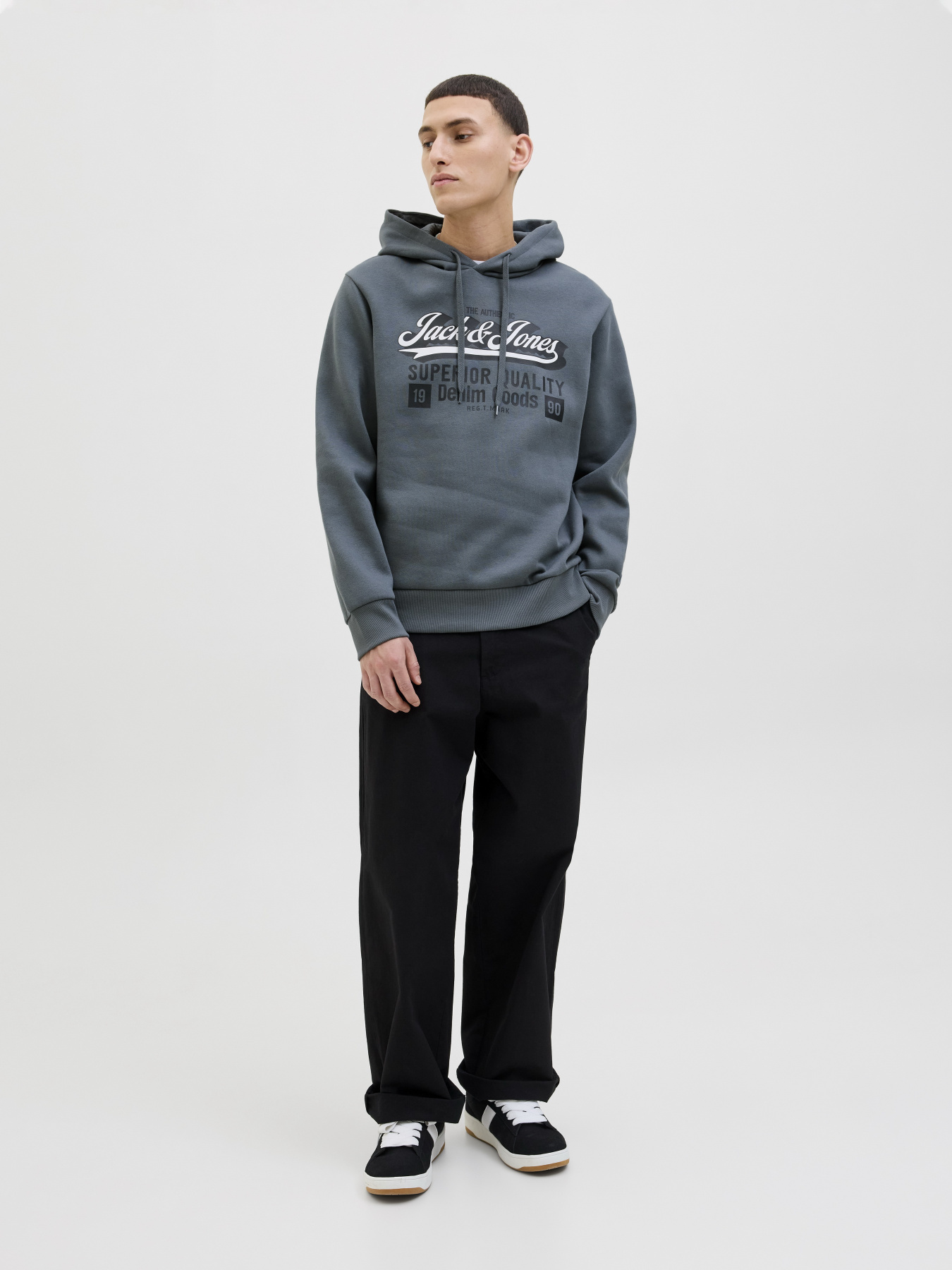 Худі та світшоти JACK & JONES LOGO SWEAT HOOD модель 12279649_Stormy Weather Худі та світшоти JACK & JONES LOGO SWEAT HOOD модель 12279649_Stormy Weather Фото