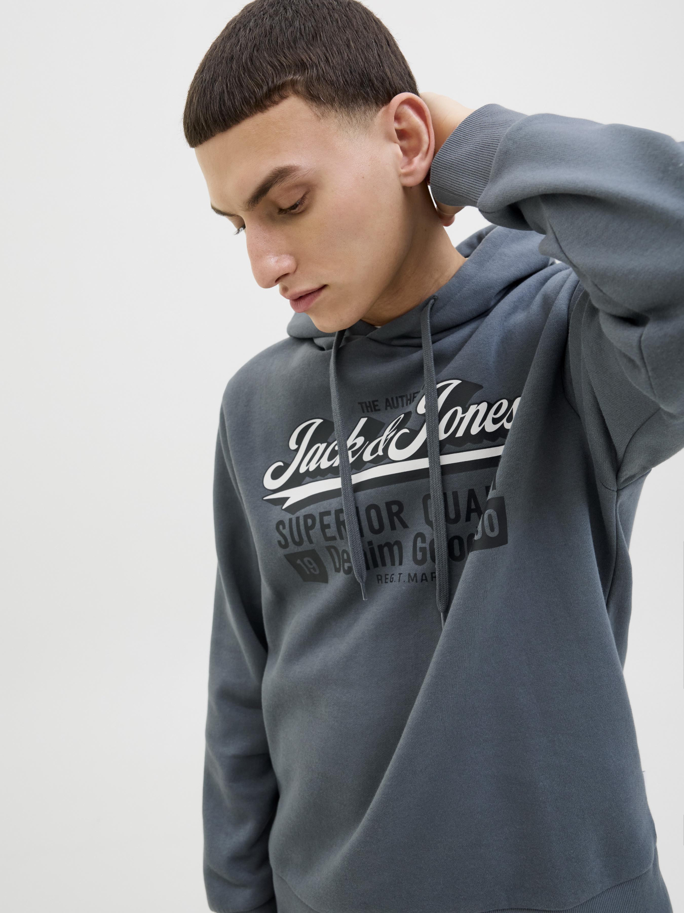 Худі та світшоти JACK & JONES LOGO SWEAT HOOD модель 12279649_Stormy Weather Худі та світшоти JACK & JONES LOGO SWEAT HOOD модель 12279649_Stormy Weather Фото
