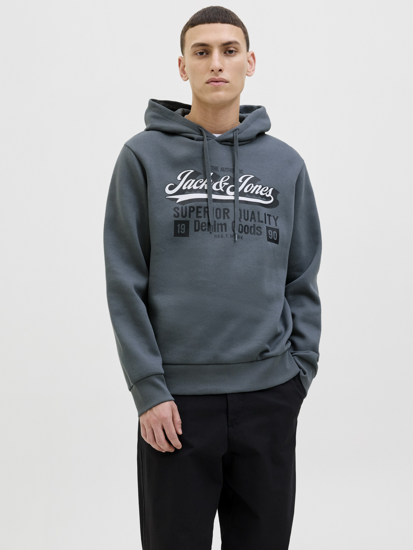 Худі та світшоти JACK & JONES LOGO SWEAT HOOD модель 12279649_Stormy Weather Худі та світшоти JACK & JONES LOGO SWEAT HOOD модель 12279649_Stormy Weather Фото