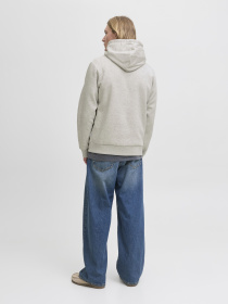 Худі та світшоти JACK & JONES LOGO SWEAT HOOD модель 12279649_White Melange Фото
