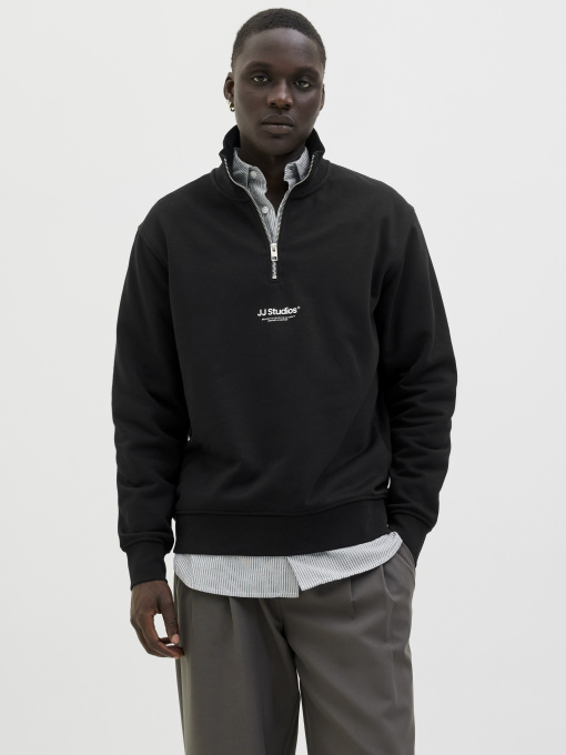 Худи и свитшоты JACK & JONES SOHO SWEAT QUARTER  ZIP модель 12278793_Black Фото
