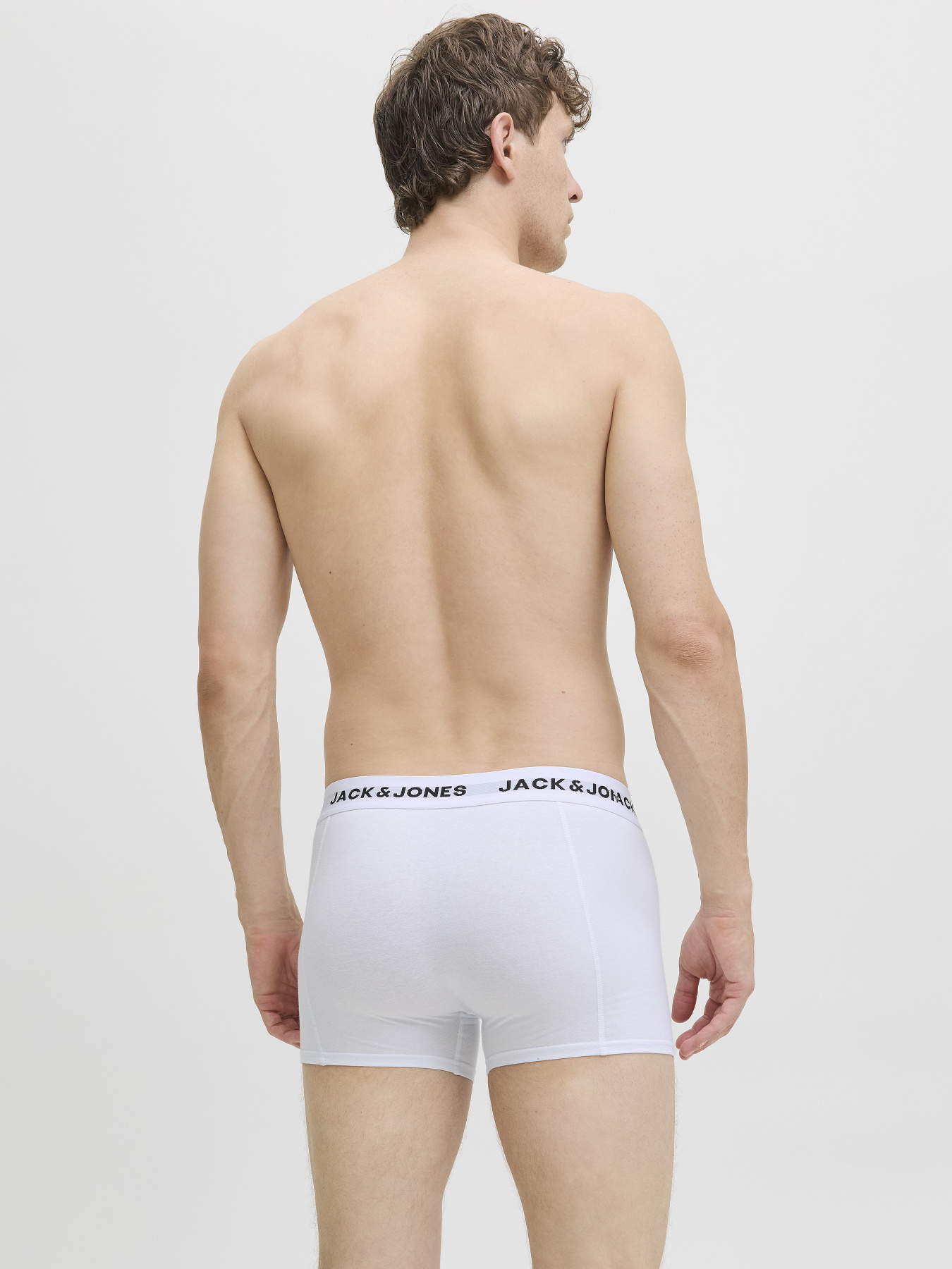 Нижня білизна JACK & JONES SOLID TRUNKS модель 12285371_White Dark grey melange - Фото