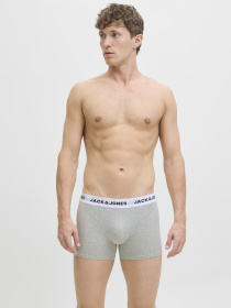 Нижня білизна JACK & JONES SOLID TRUNKS модель 12285371_White Dark grey melange - Фото