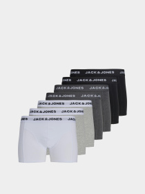 Нижня білизна JACK & JONES SOLID TRUNKS модель 12285371_White Dark grey melange - Фото