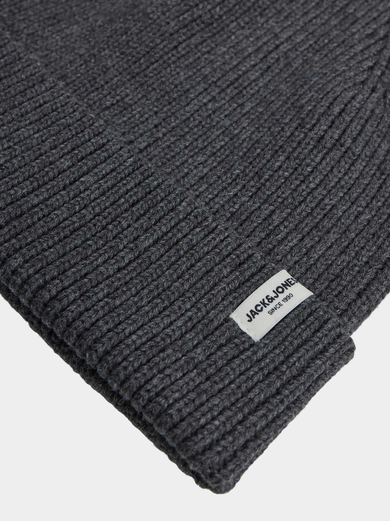 Шапки та кепки JACK & JONES BRINK BEANIE модель 12193386_Dark Grey Фото
