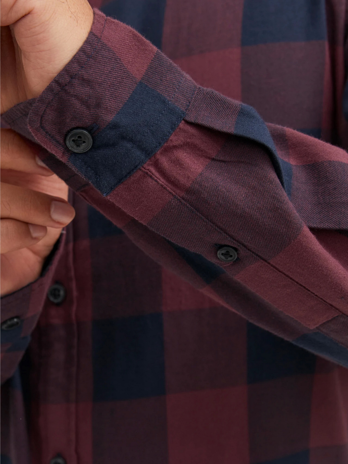 Сорочки JACK & JONES GINGHAM TWILL SHIRT модель 12181602_Port Royale SLIM FIT Фото