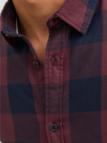 Сорочки JACK & JONES GINGHAM TWILL SHIRT модель 12181602_Port Royale SLIM FIT Фото