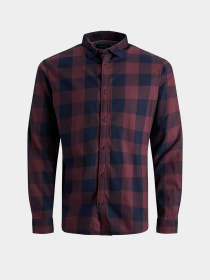 Сорочки JACK & JONES GINGHAM TWILL SHIRT модель 12181602_Port Royale SLIM FIT Фото