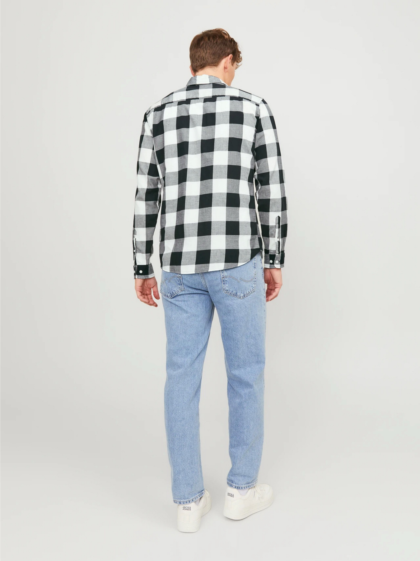 Сорочки JACK & JONES GINGHAM TWILL SHIRT модель 12181602_Whisper White SLIM FIT Фото
