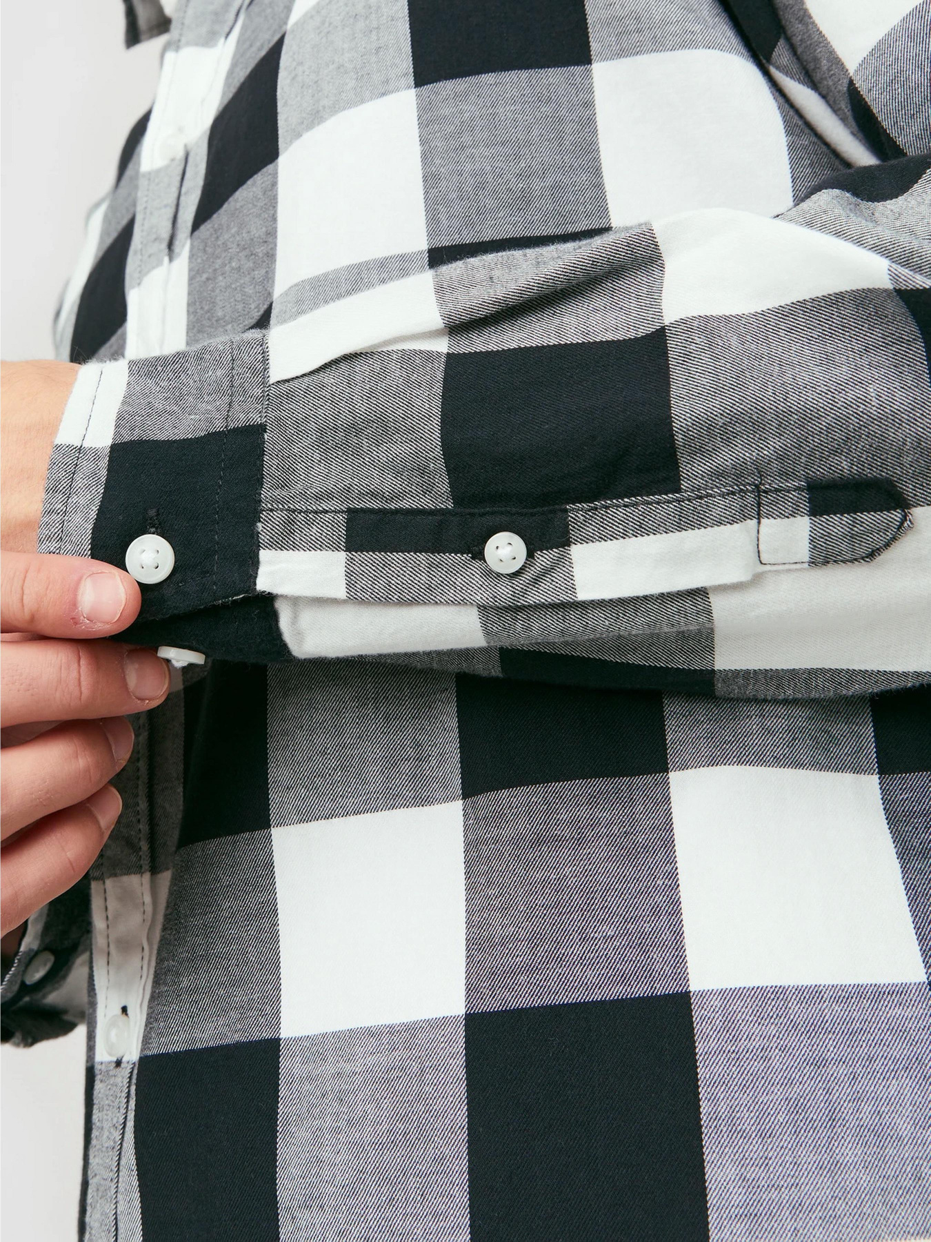 Сорочки JACK & JONES GINGHAM TWILL SHIRT модель 12181602_Whisper White SLIM FIT Фото