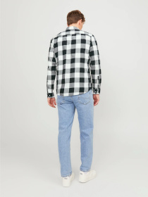 Сорочки JACK & JONES GINGHAM TWILL SHIRT модель 12181602_Whisper White SLIM FIT Фото