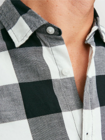 Сорочки JACK & JONES GINGHAM TWILL SHIRT модель 12181602_Whisper White SLIM FIT Фото