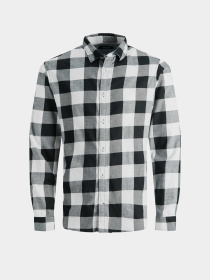 Сорочки JACK & JONES GINGHAM TWILL SHIRT модель 12181602_Whisper White SLIM FIT Фото