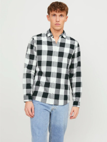 Рубашки JACK & JONES GINGHAM TWILL SHIRT модель 12181602_Whisper White SLIM FIT Фото