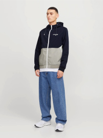 Куртки и дубленки JACK & JONES RUSH HOOD BOMBER модель 12200208_Sky Captain WHITE/LIGHT GR Фото