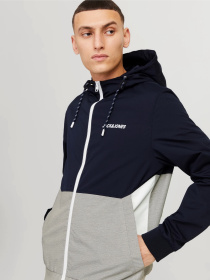 Куртки и дубленки JACK & JONES RUSH HOOD BOMBER модель 12200208_Sky Captain WHITE/LIGHT GR Фото