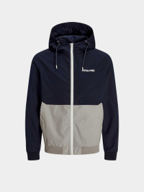 Куртки и дубленки JACK & JONES RUSH HOOD BOMBER модель 12200208_Sky Captain WHITE/LIGHT GR Фото