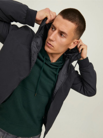 Куртки и дубленки JACK & JONES RUSH HOOD BOMBER NOOS модель 12200208_Black SOLID Фото