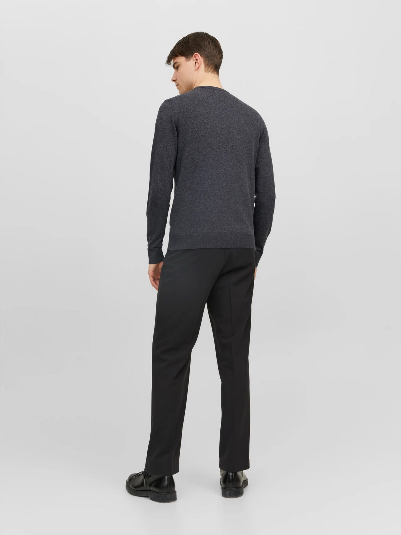 Светри та кардигани JACK & JONES EMIL KNIT CREW NECK модель 12208364_Dark Grey Melange Фото