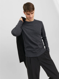 Светри та кардигани JACK & JONES EMIL KNIT CREW NECK модель 12208364_Dark Grey Melange Фото