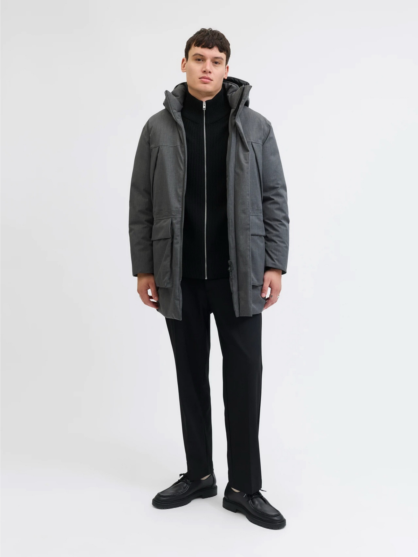 Светри та кардигани JACK & JONES PANNEL KNIT ZIP CARDIGAN модель 12278920_Black Светри та кардигани JACK & JONES PANNEL KNIT ZIP CARDIGAN модель 12278920_Black Фото