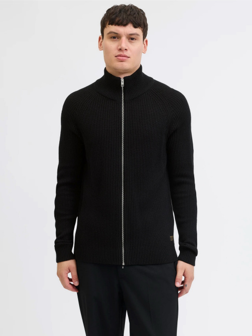 Светри та кардигани JACK & JONES PANNEL KNIT ZIP CARDIGAN модель 12278920_Black Фото