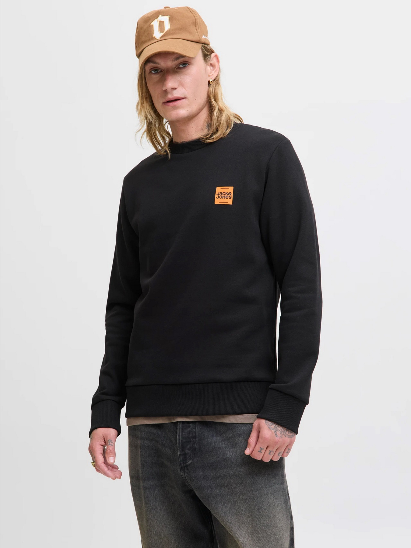 Худі та світшоти JACK & JONES BRANDY SWEAT CREW NECK модель 12279256_Black Худі та світшоти JACK & JONES BRANDY SWEAT CREW NECK модель 12279256_Black Фото