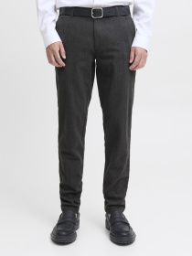 Брюки JACK & JONES MARCO BOWIE WINTER CHINO модель 12279659_Dark Grey HERRINGBONE Фото