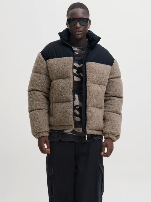 Куртки та дублянки JACK & JONES FLARE TEDDY PUFFER JACKET модель 12286050_Desert Taupe BLOCKING Фото