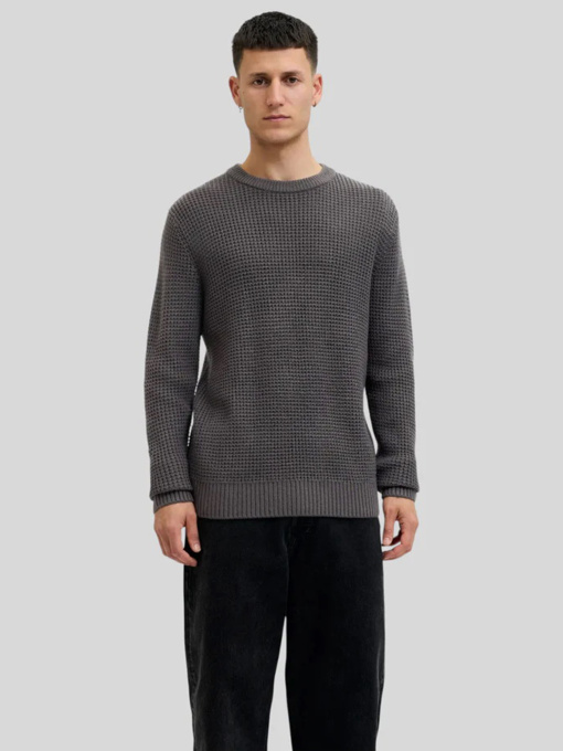 Светри та кардигани JACK & JONES GLOBAL KNIT CREW NECK модель 12287594_Asphalt Фото