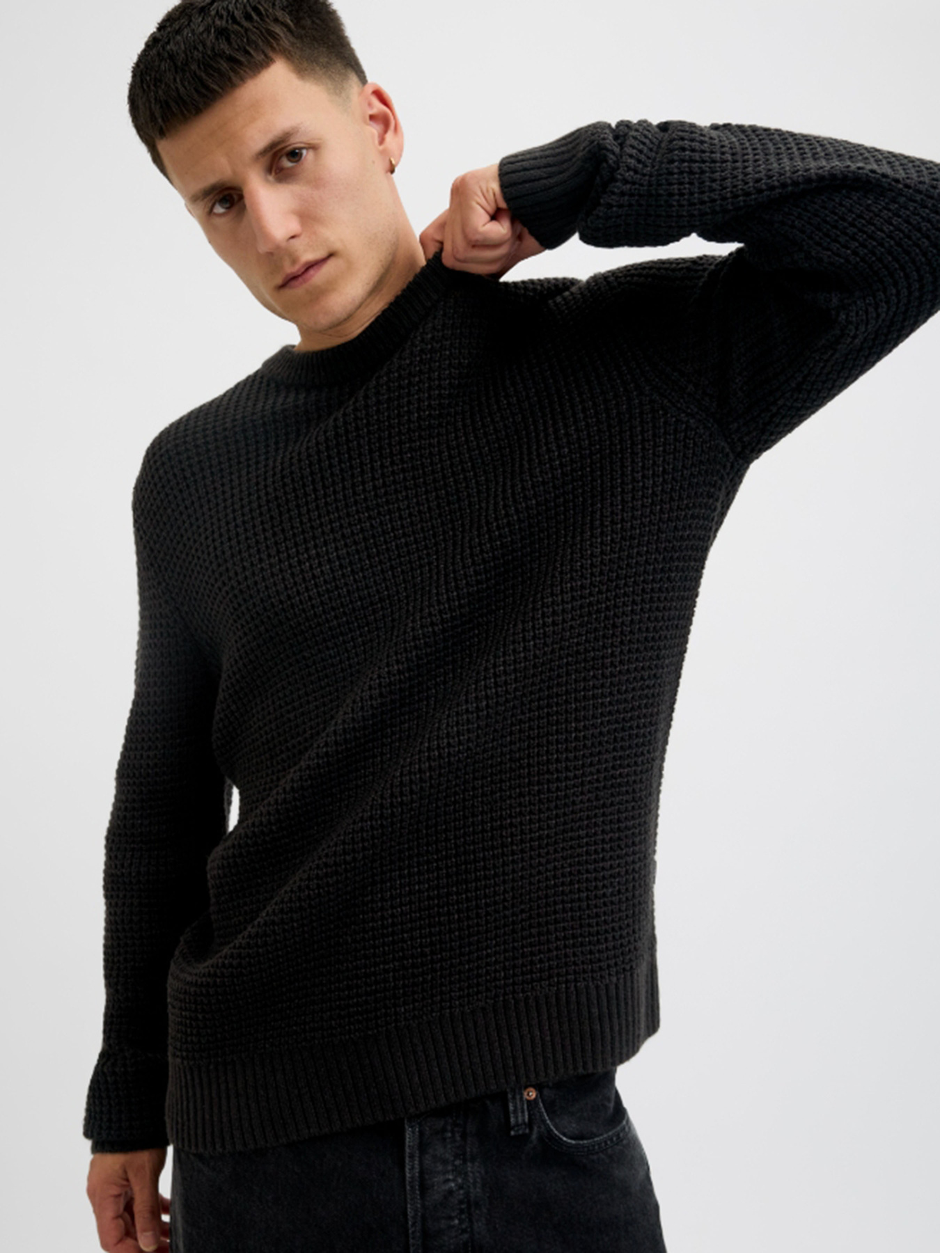 Светри та кардигани JACK & JONES GLOBAL KNIT CREW NECK модель 12287594_Black Фото