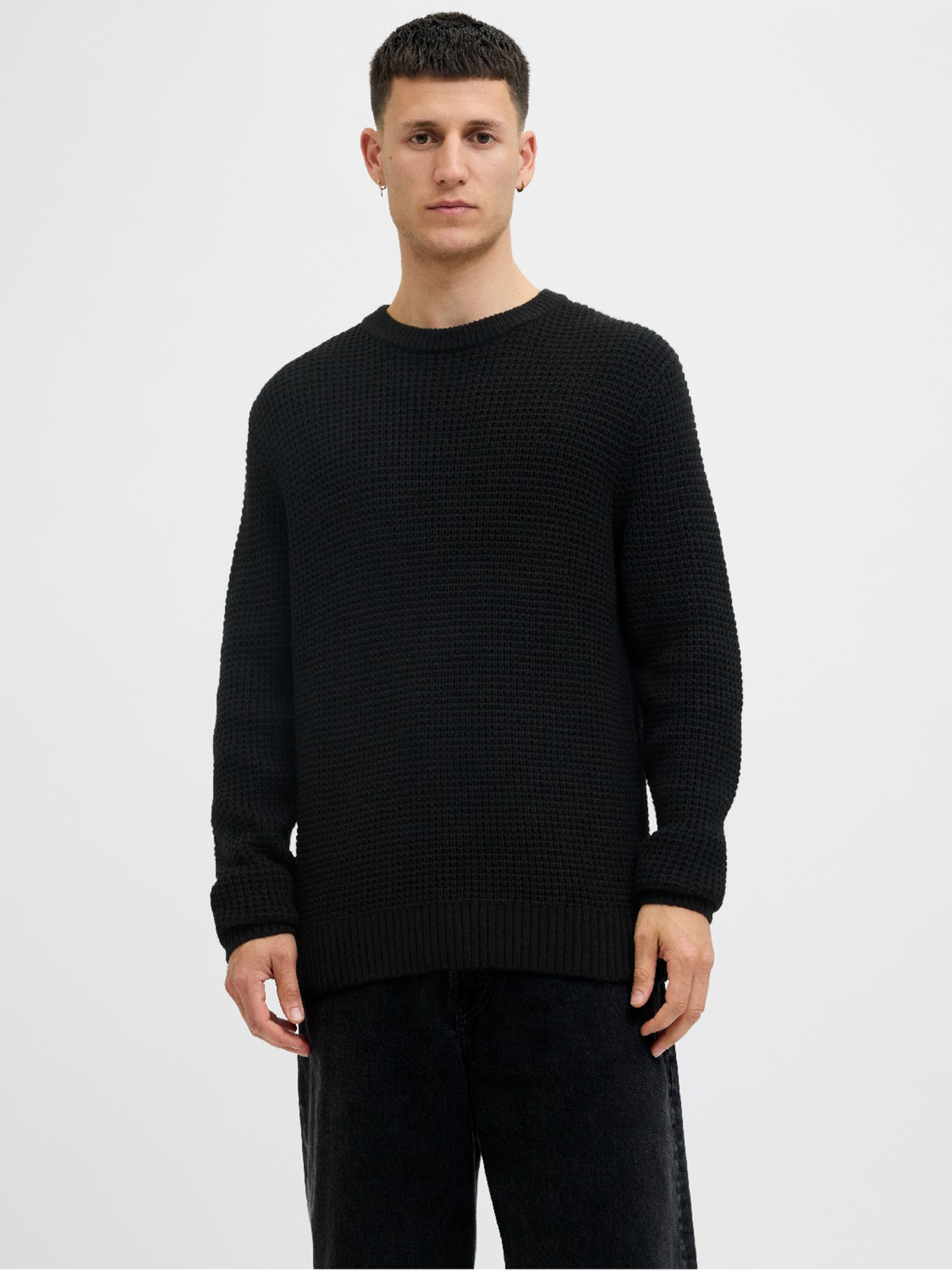 Светри та кардигани JACK & JONES GLOBAL KNIT CREW NECK модель 12287594_Black Фото