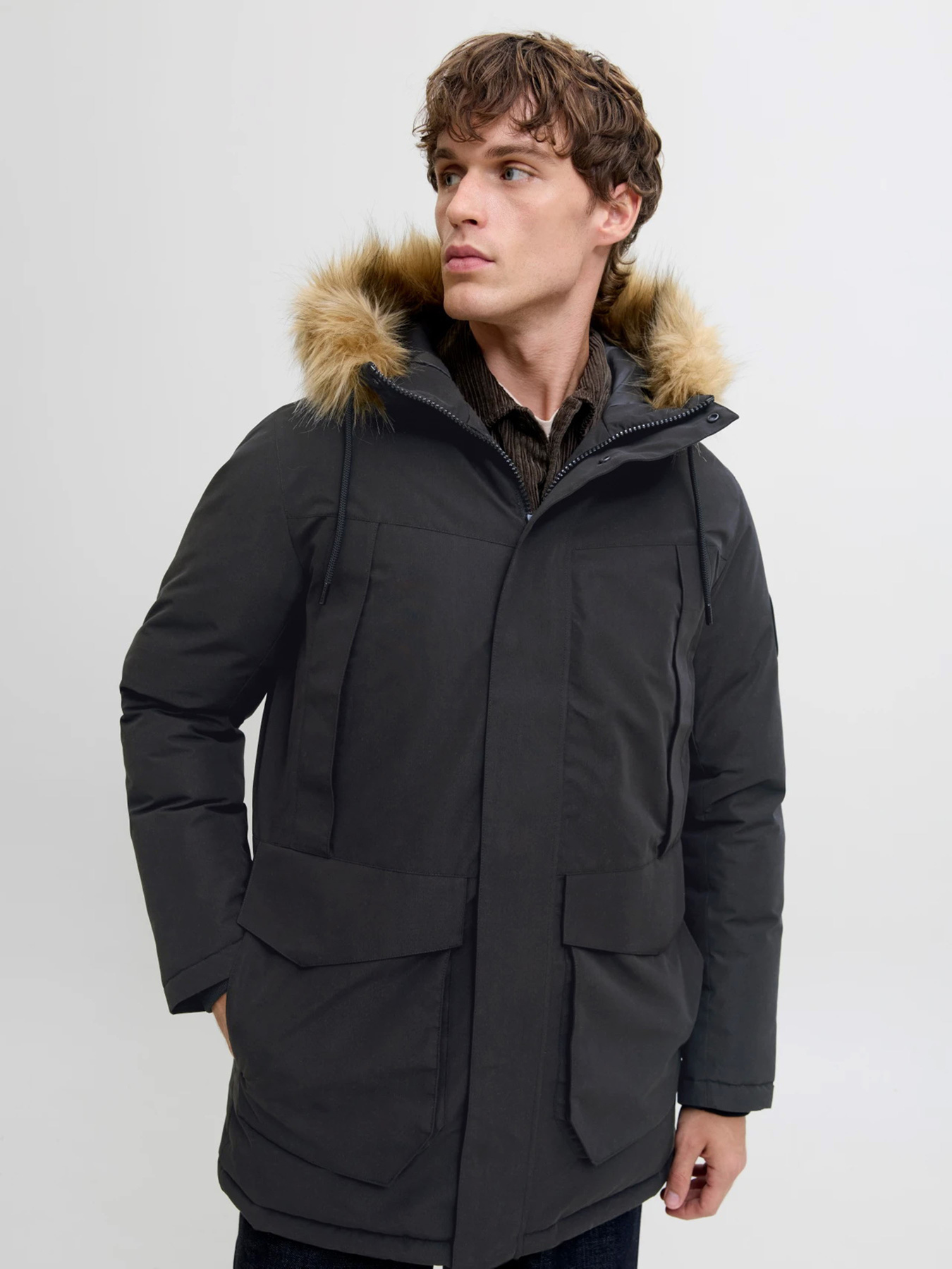 Куртки та дублянки JACK & JONES CAMP FAUX FUR PARKA модель 12279267_Black Куртки та дублянки JACK & JONES CAMP FAUX FUR PARKA модель 12279267_Black Фото