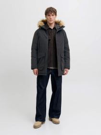 Куртки та дублянки JACK & JONES CAMP FAUX FUR PARKA модель 12279267_Black Фото