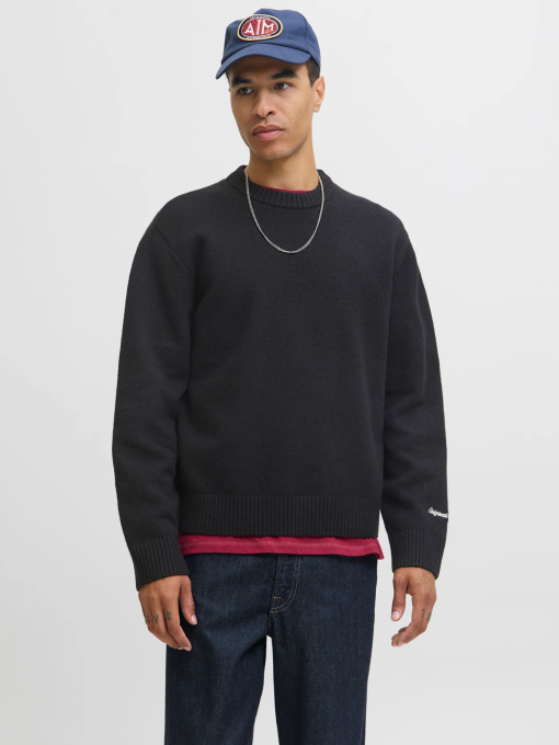 Свитры и кардиганы JACK & JONES NORREBRO KNIT CREW NECK модель 12282728_Black Фото