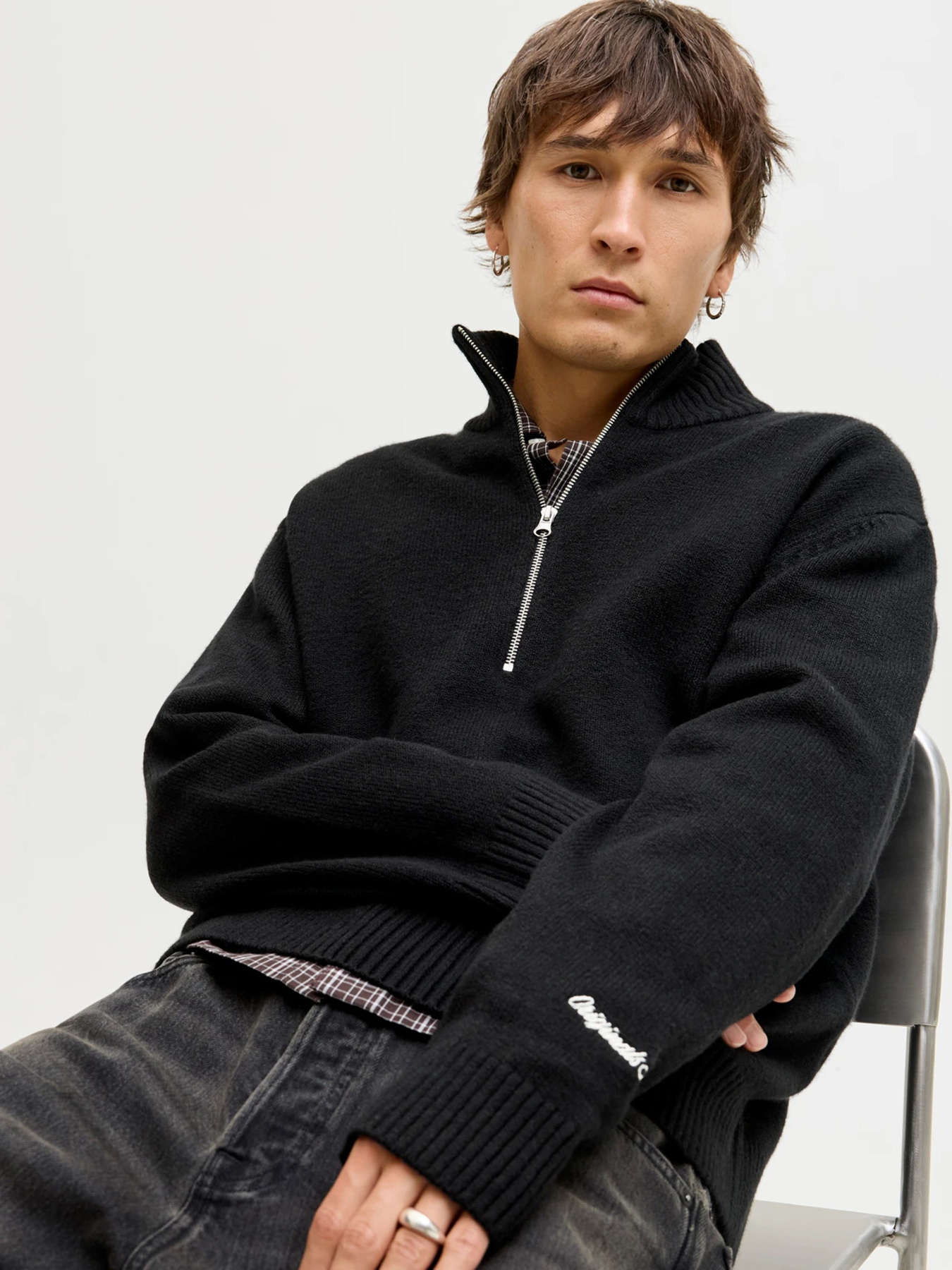 Светри та кардигани JACK & JONES NORREBRO KNIT HALF ZIP модель 12282749_Black Светри та кардигани JACK & JONES NORREBRO KNIT HALF ZIP модель 12282749_Black Фото