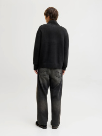 Светри та кардигани JACK & JONES NORREBRO KNIT HALF ZIP модель 12282749_Black Фото